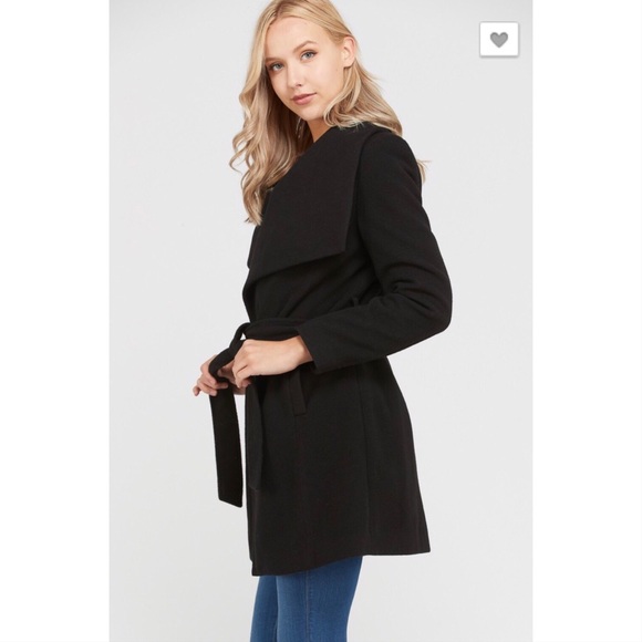 City Black Belted Coat - Picture 4 of 5